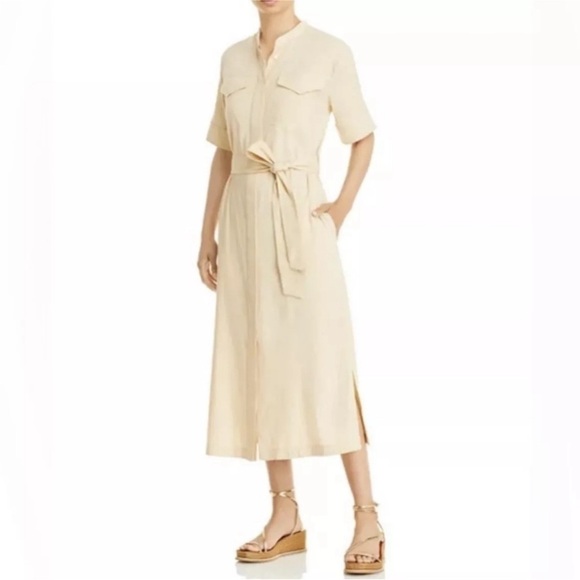Rag & Bone Selma Midi Shirt Dress in Khaki Tan Size Large - Picture 2 of 16
